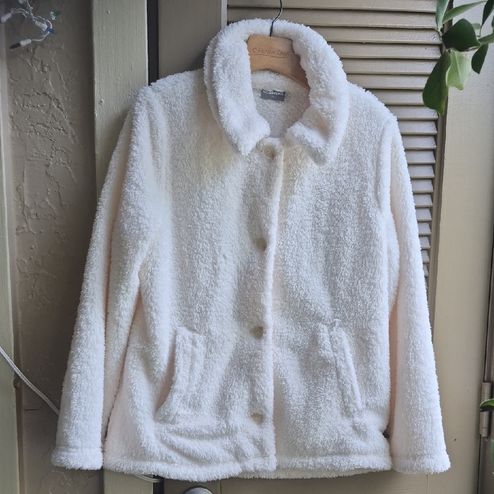 Cozychic Plush Button-Front Jacket - Soft Cream